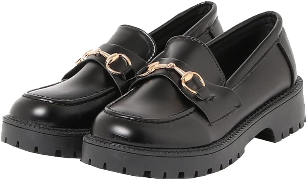 DAPHNE ローファー ブラック レディース 厚底-